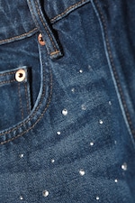 Embellished Blue - Dark Blue - Missy Embellished Low Rise Straight Leg Jeans - 5