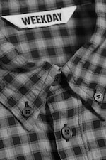Checked Black/Grey - Structured Long-Sleeved Buttoned Shirt - 5