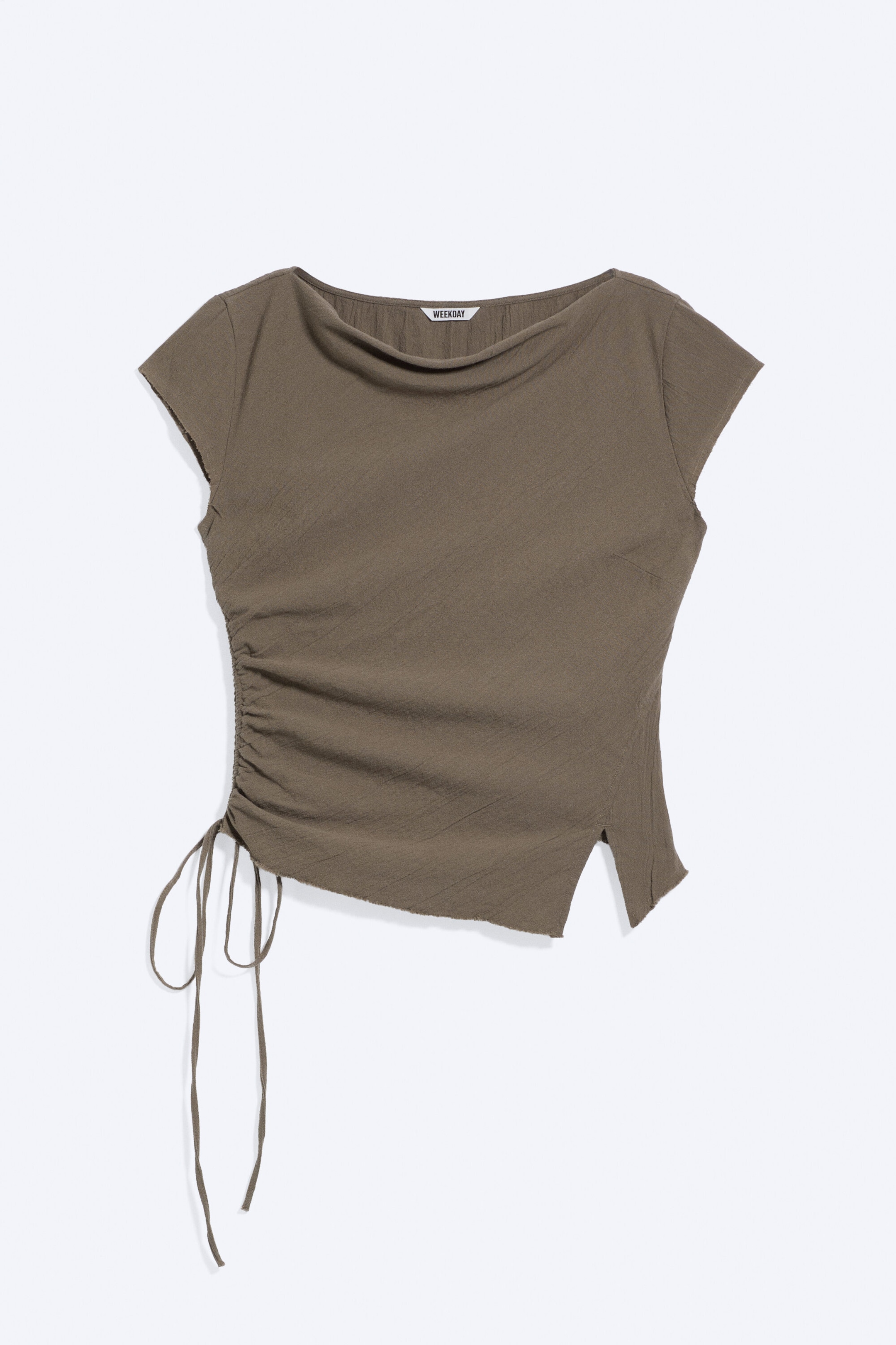 Dark Mole - Ruched Short-Sleeved Top - 1