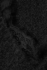 Zwart - Trui met kant en V-hals - 5