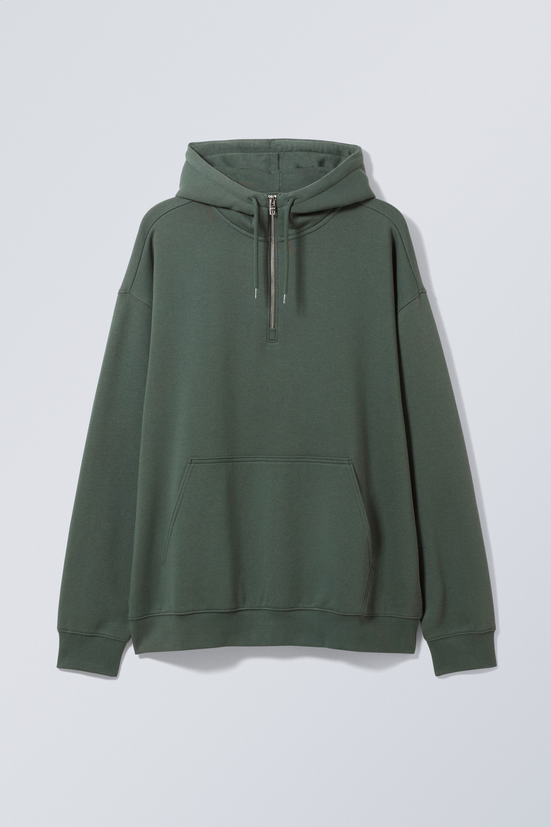 Dark Green - Hank Half Zip Hoodie - 0