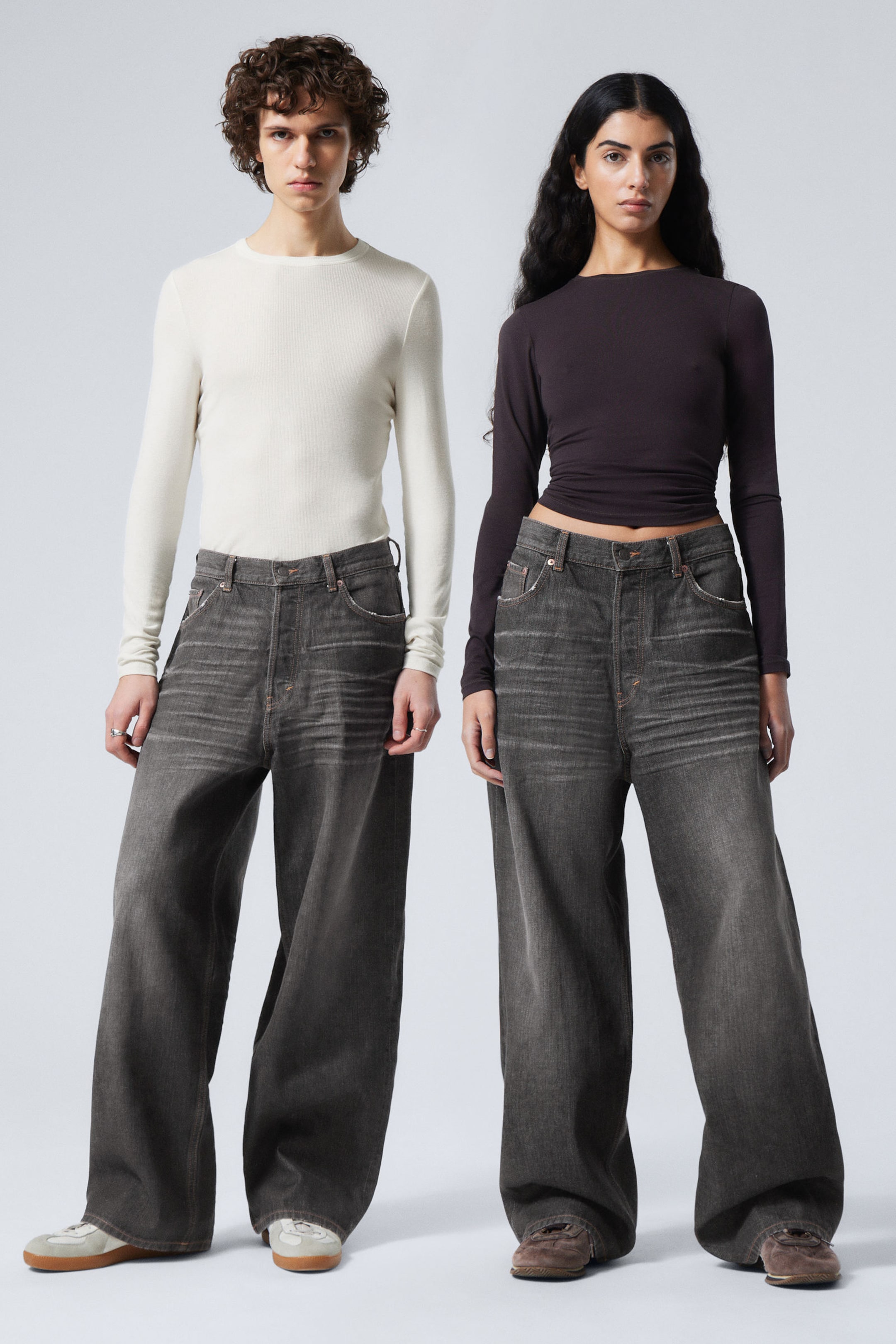 Ash Black - Black - Astro Loose Baggy Leg Jeans - 0