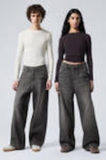 Ash Black - Black - Astro Loose Baggy Leg Jeans - 0