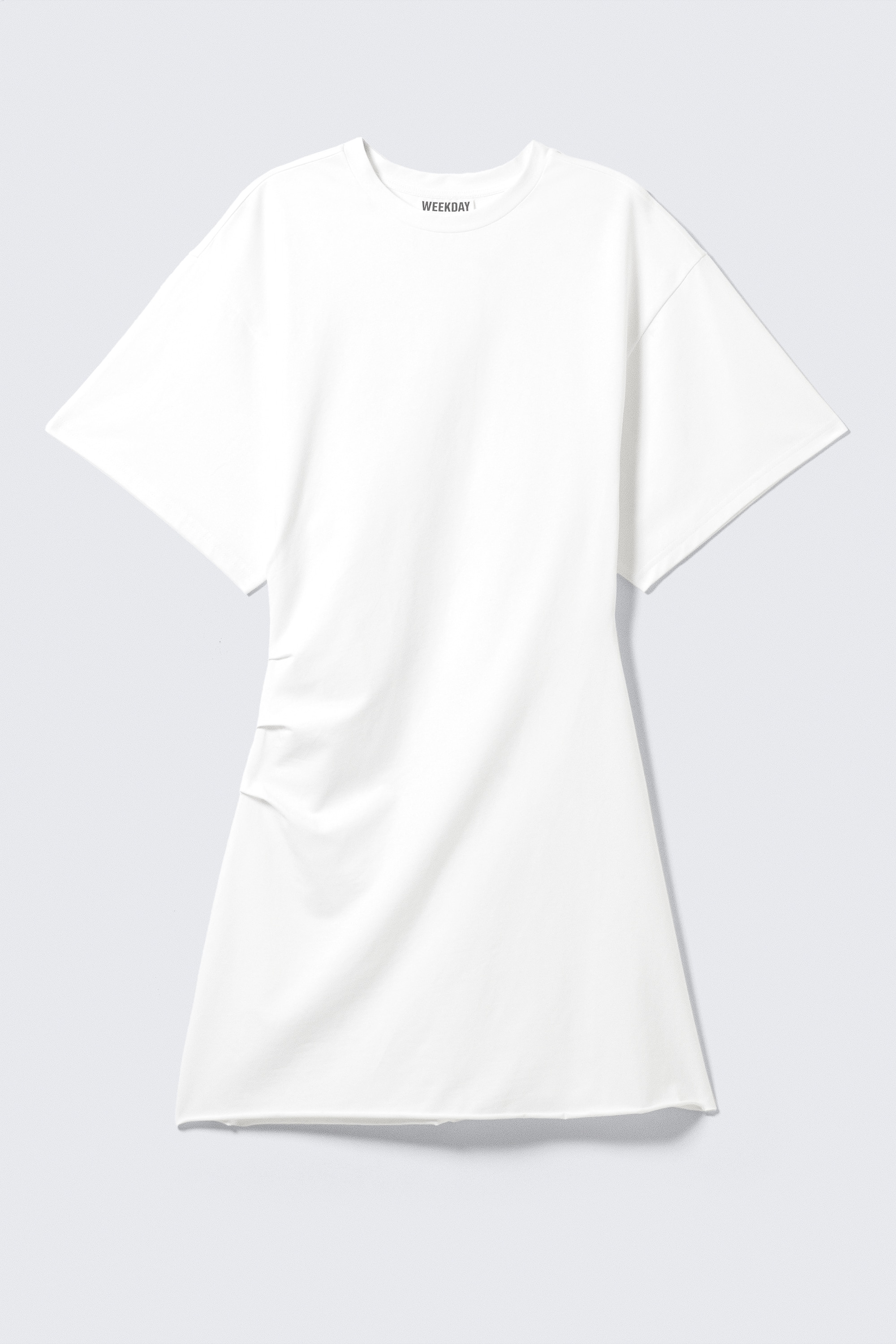 Minivestido tipo t-shirt de manga curta - Branco/Preto/Castanho-escuro