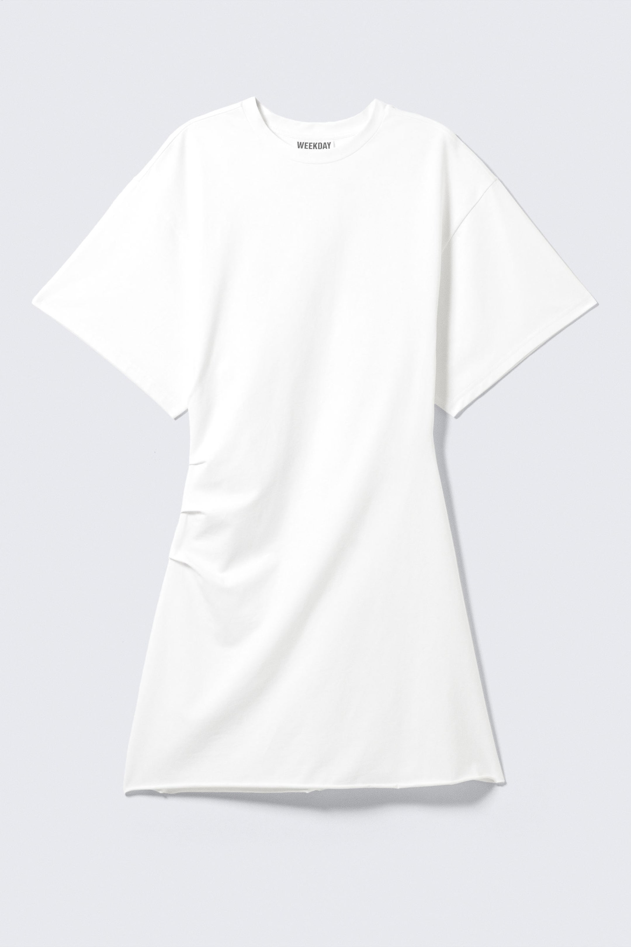 Weiß - Kurzärmeliges Mini-T-Shirt-Kleid - 4