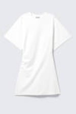Weiß - Kurzärmeliges Mini-T-Shirt-Kleid - 4