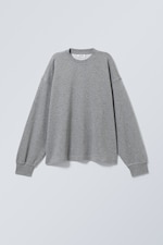 Medium Dusty Grey - Boxy Crew Neck Sweatshirt - 0