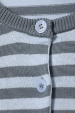 Blårandig - Finstickad cardigan i bomull - 1