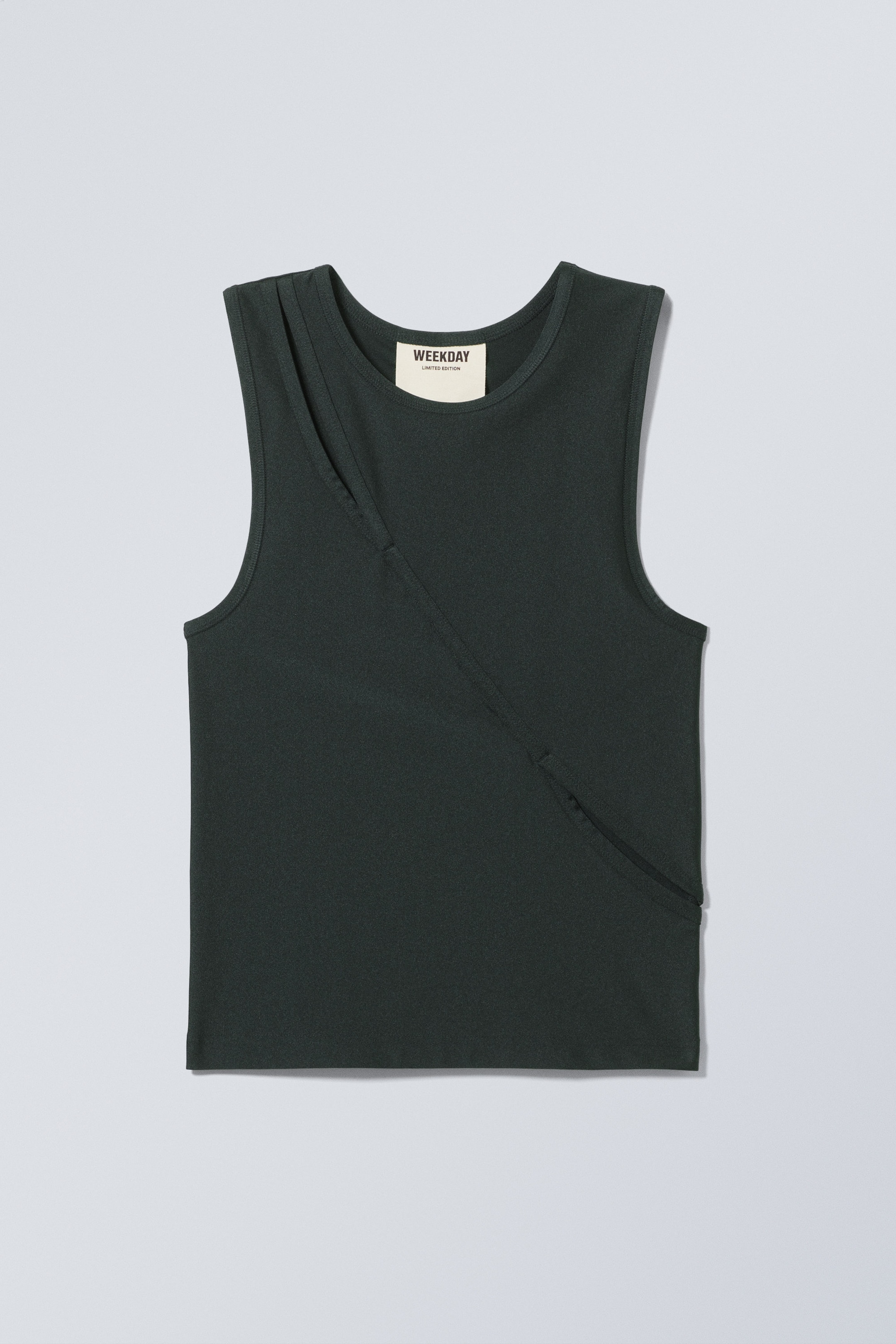 Dunkelgrau - Glattes, eng anliegendes Tanktop - 1