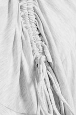 Light Grey Melange - Asymmetrical Midi Skirt - 5