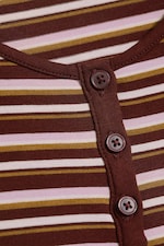 Striped Dark Red - Slim fit long-sleeved henley - 4