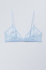 Light Blue - Sheer Lace Triangle Bra - 1