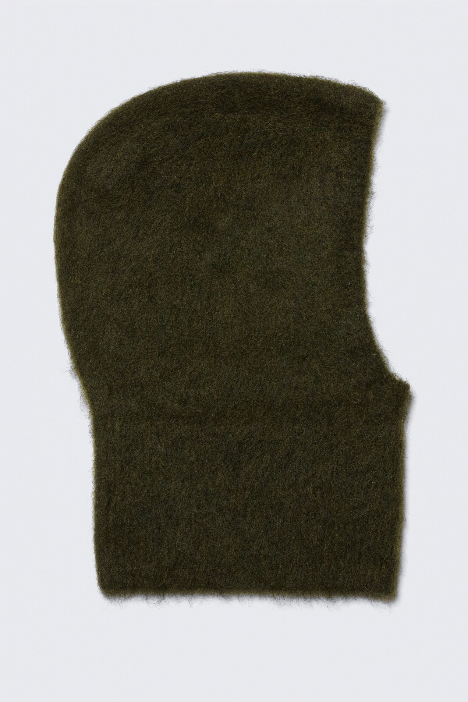 Knitted Mohair Blend Hood - Dark Green