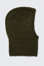 Dark Green - Knitted Mohair Blend Hood - 1
