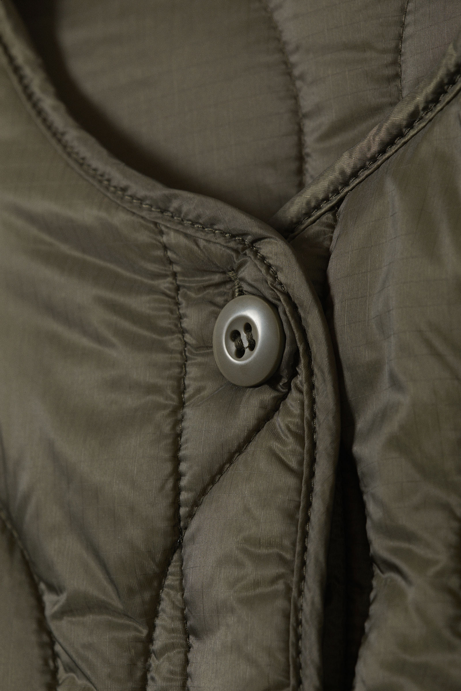 oversized quilted liner jacket - Dark Khaki Green | Weekday WW