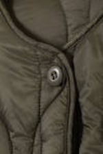 Dark Khaki Green - Oversized Quilted Liner Jacket - 5