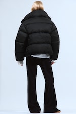 Black - Short Oversized Puffer Jacket - 6