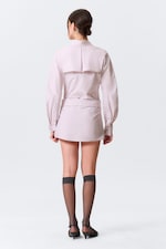 Dusty Pink - Sculpted Cotton Shirt Dress - 5
