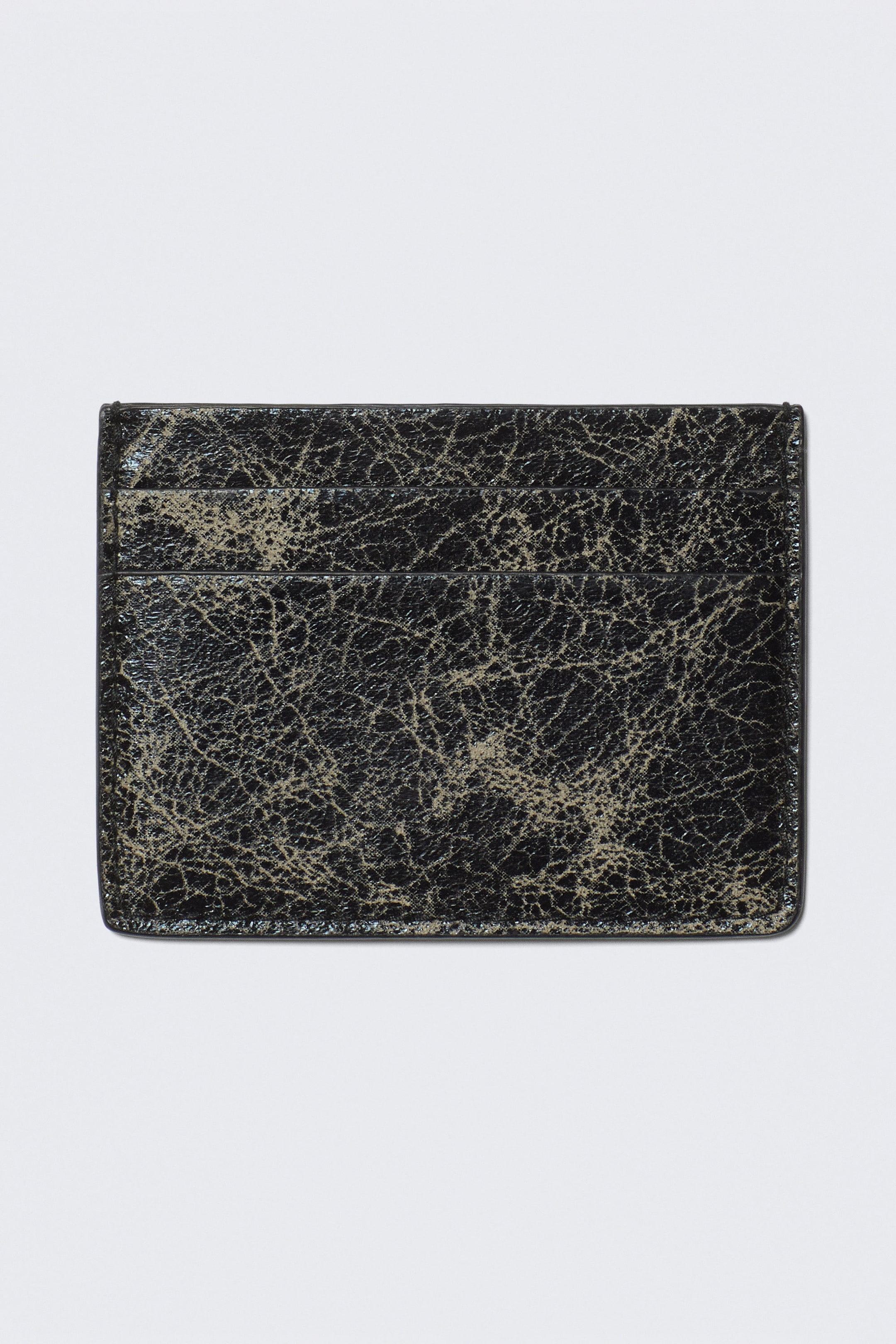 Cracked Black - Faux Leather Card Holder - 2
