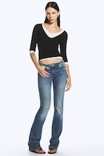 Seahorse Blue - Mittelblau - Luna Low Waist Skinny Bootcut Jeans - 0