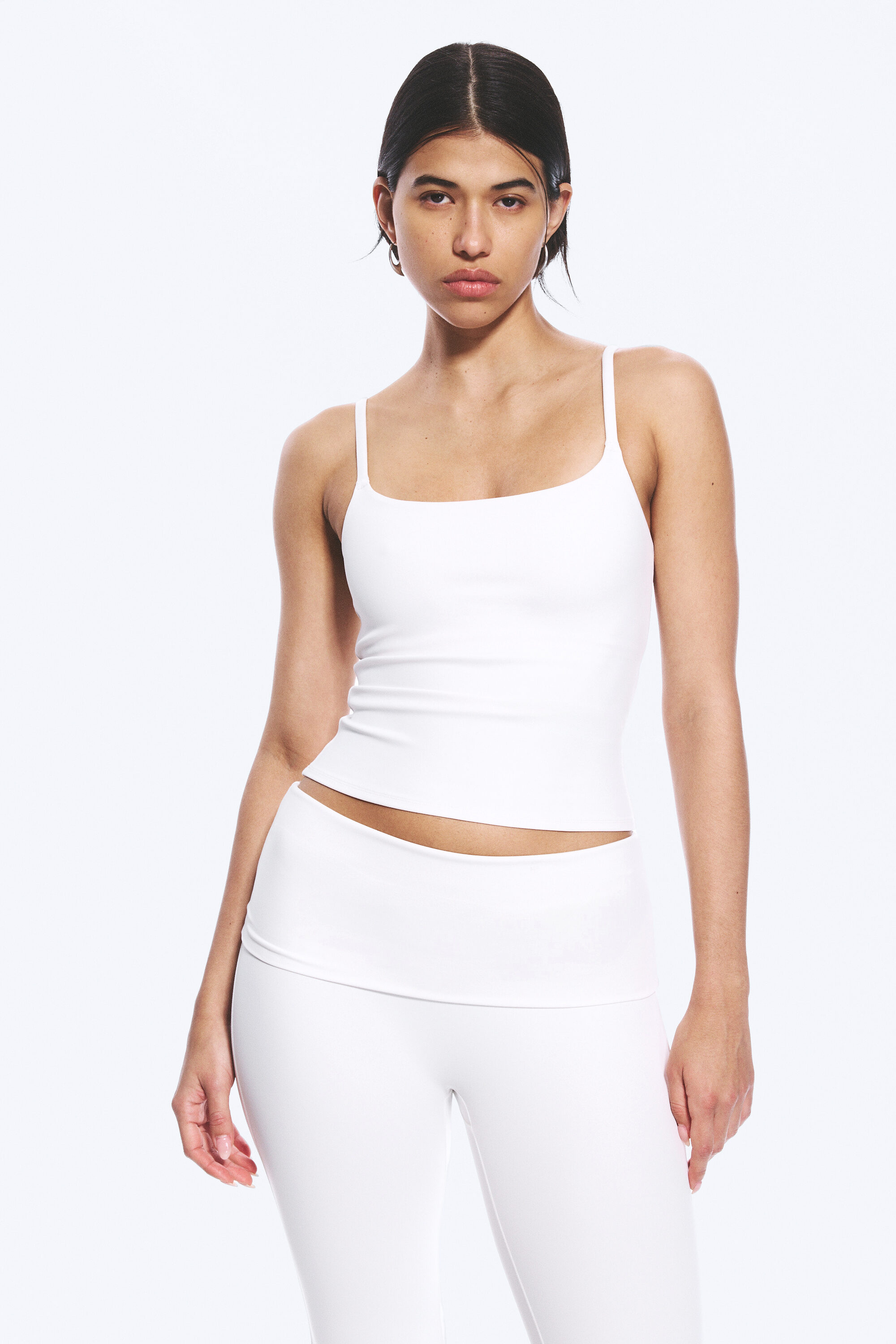 cropped ribbed cotton tank - White | Weekday EU