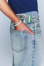 Hellblau - Anti – Unisex-Jeans mit niedrigem Bund - 6
