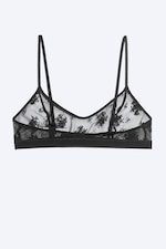 Black Lace - Scooped soft plunge bra - 0