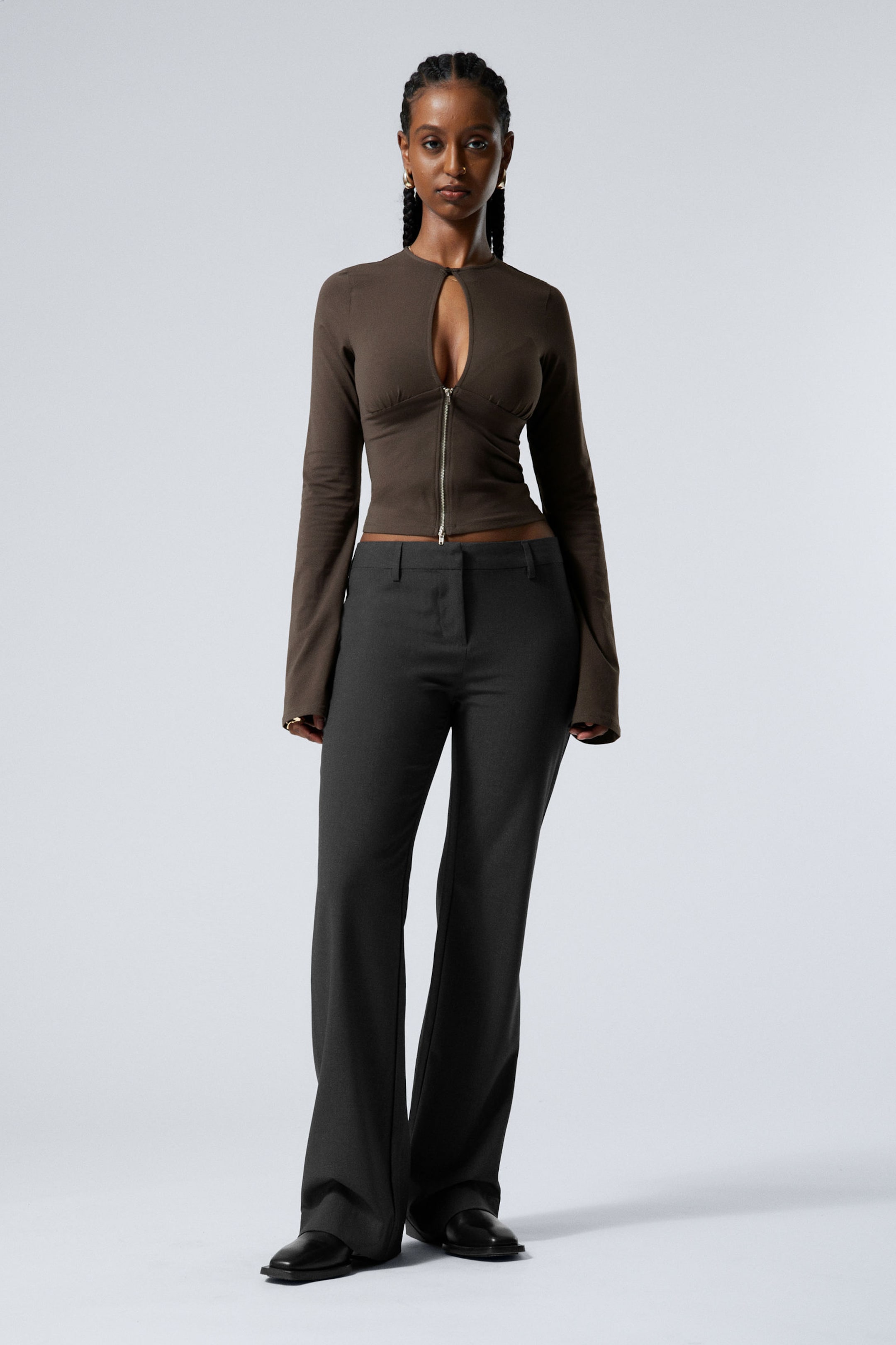 #323232 - Flared Suiting Trousers - 1