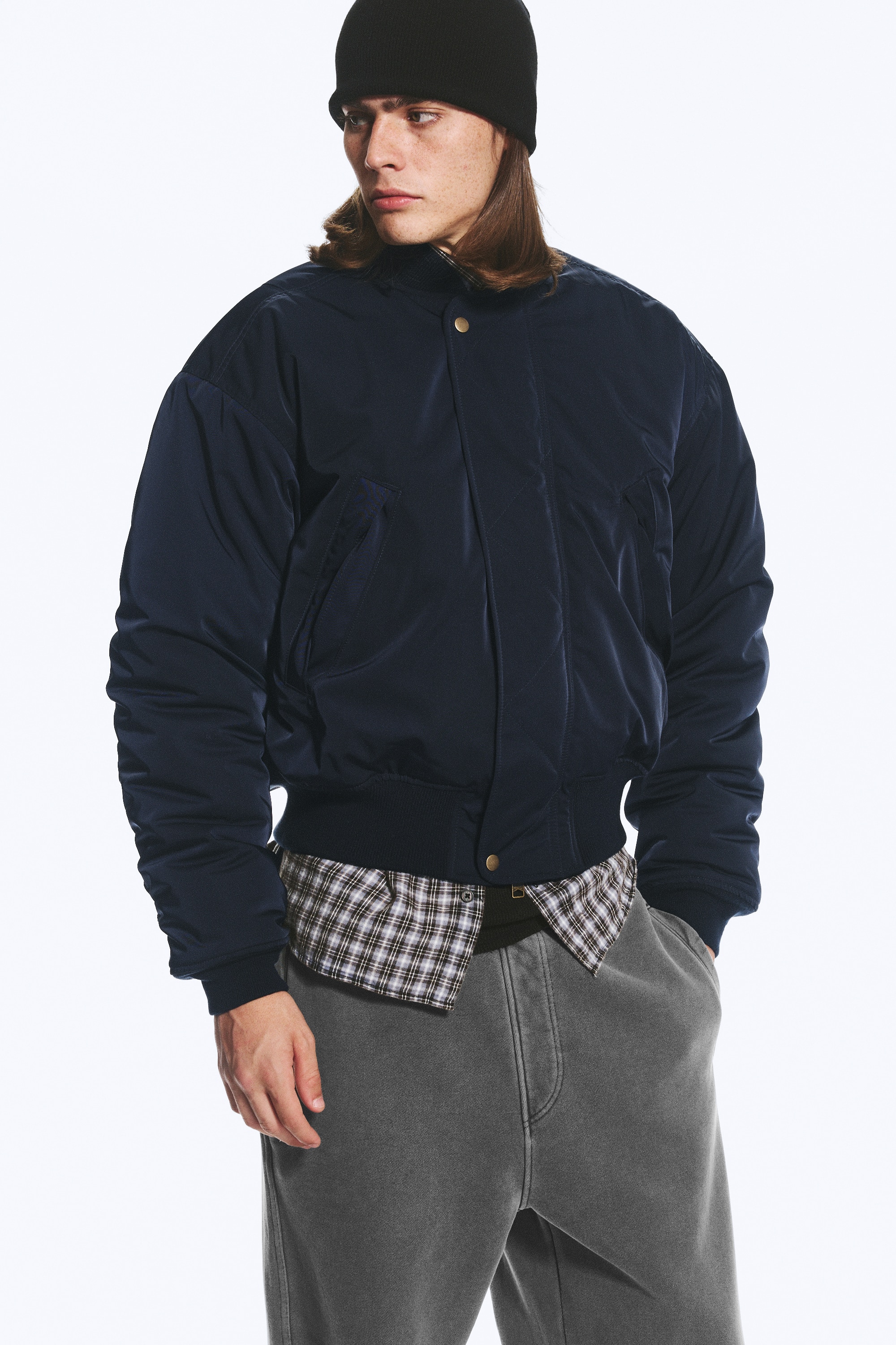 Bomber dalla vestibilità relaxed - Blu scuro/Black