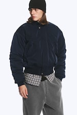 Dark Blue - Relaxed bomber jacket - 0