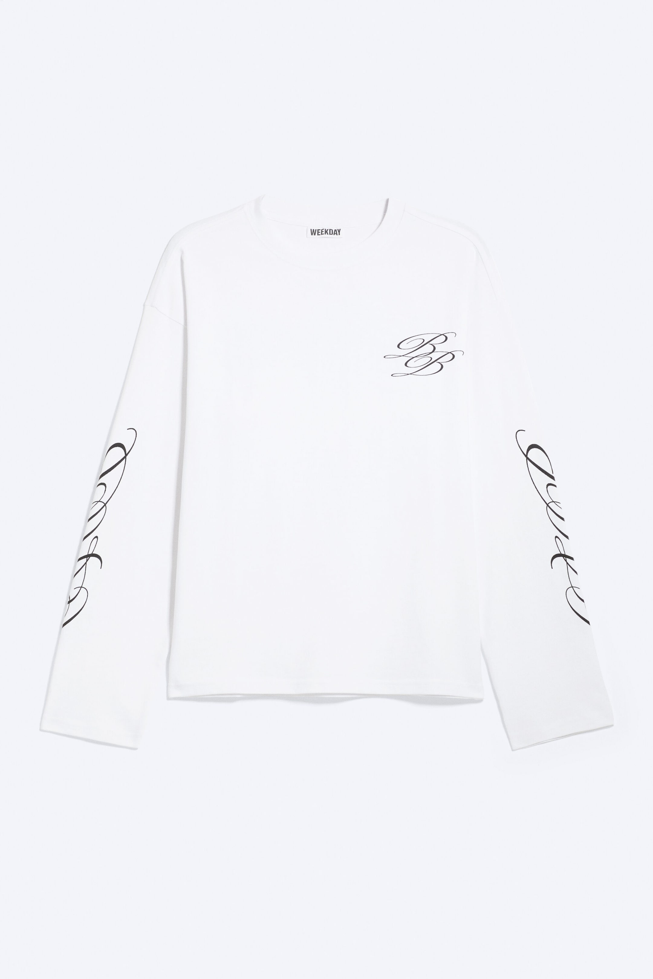 Weiß - "Broken Beats" - Kastiges Langarmshirt mit Grafikprint - 3