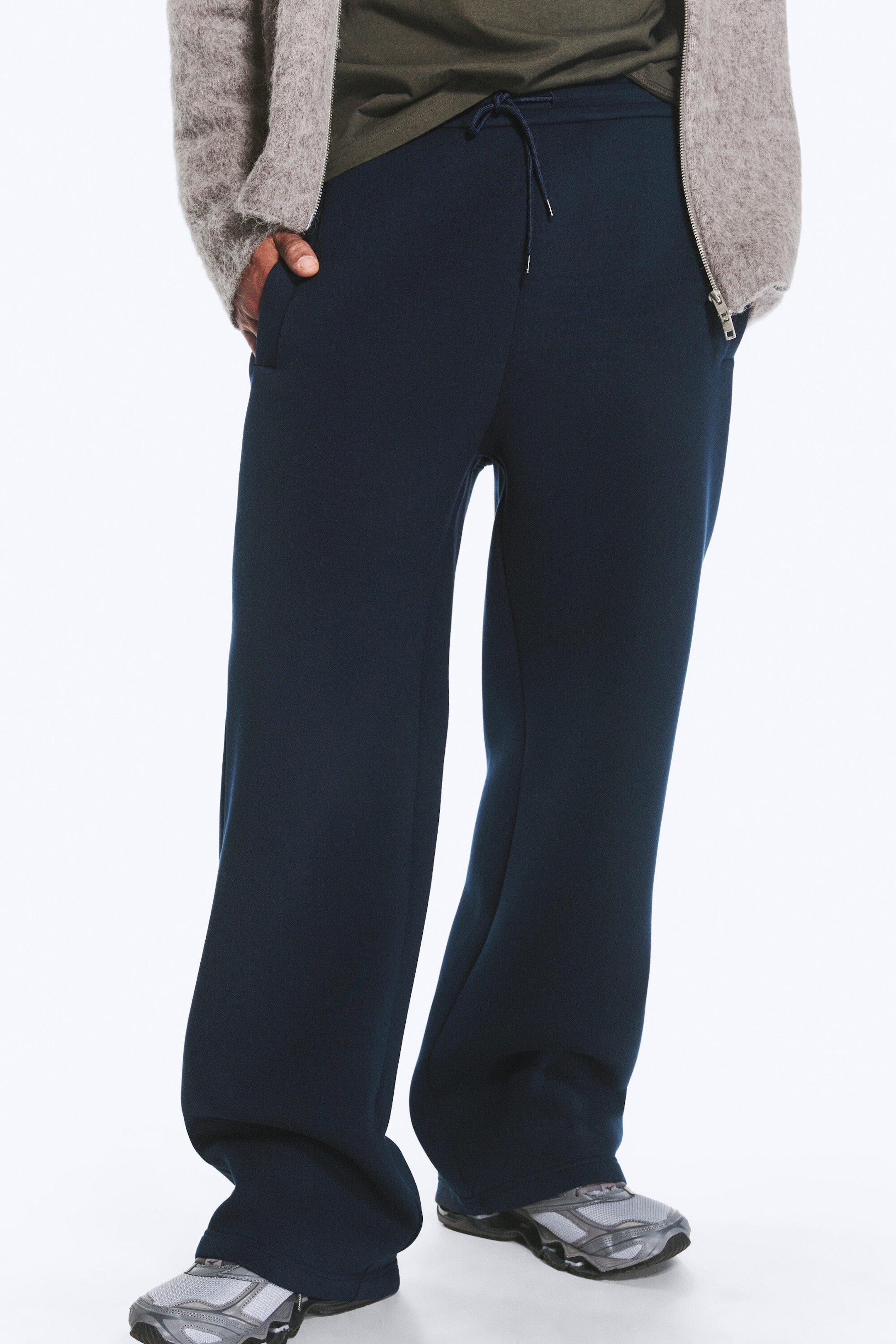 Dunkelblau - Locker geschnittene Scuba-Sweatpants - 2