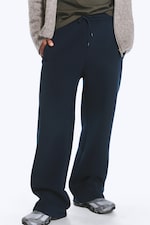 Dunkelblau - Locker geschnittene Scuba-Sweatpants - 1
