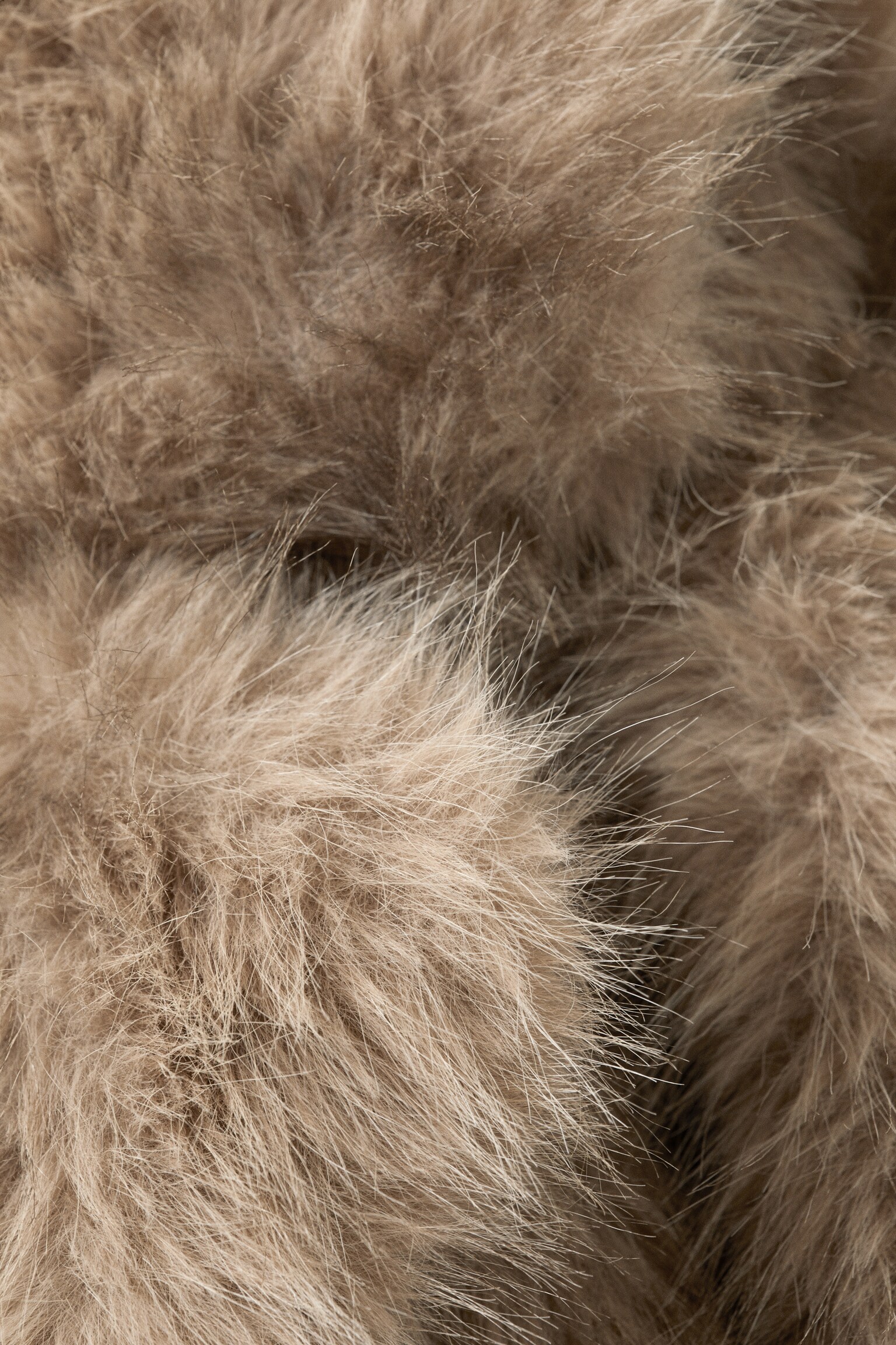 Kunstfelljacke - Beige-braunes Leopardenmuster/Dunkelbraun - 3