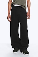 Black Rinse - Black - Astro Mid Rise Loose Baggy Unisex Jeans - 1