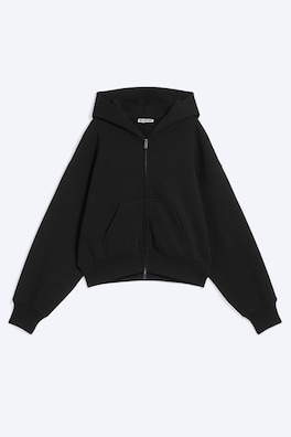 Kort boxig zip-hoodie
