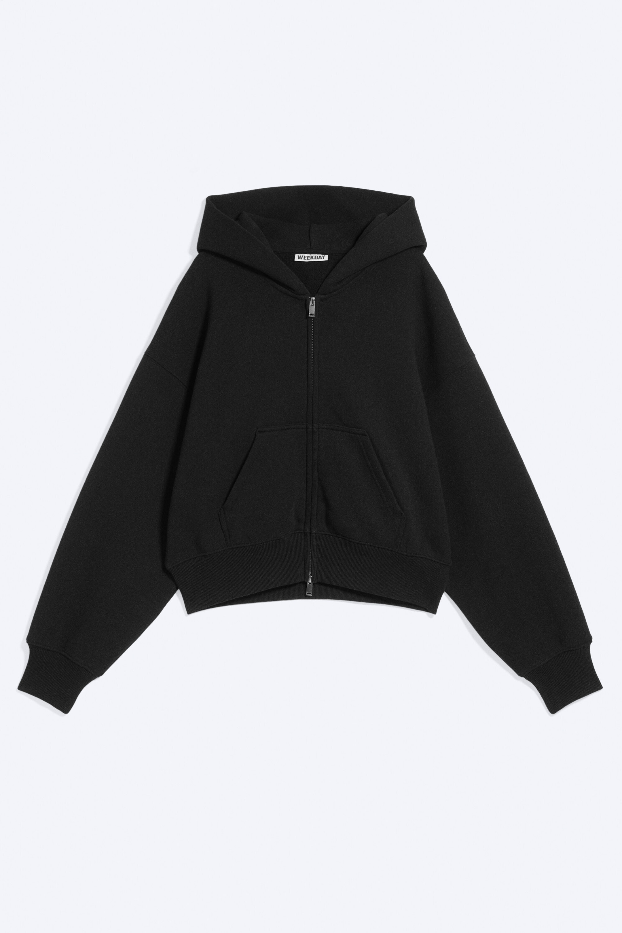 Black - Kort boxig zip-hoodie - 0