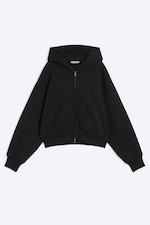 Black - Kort boxig zip-hoodie - 0