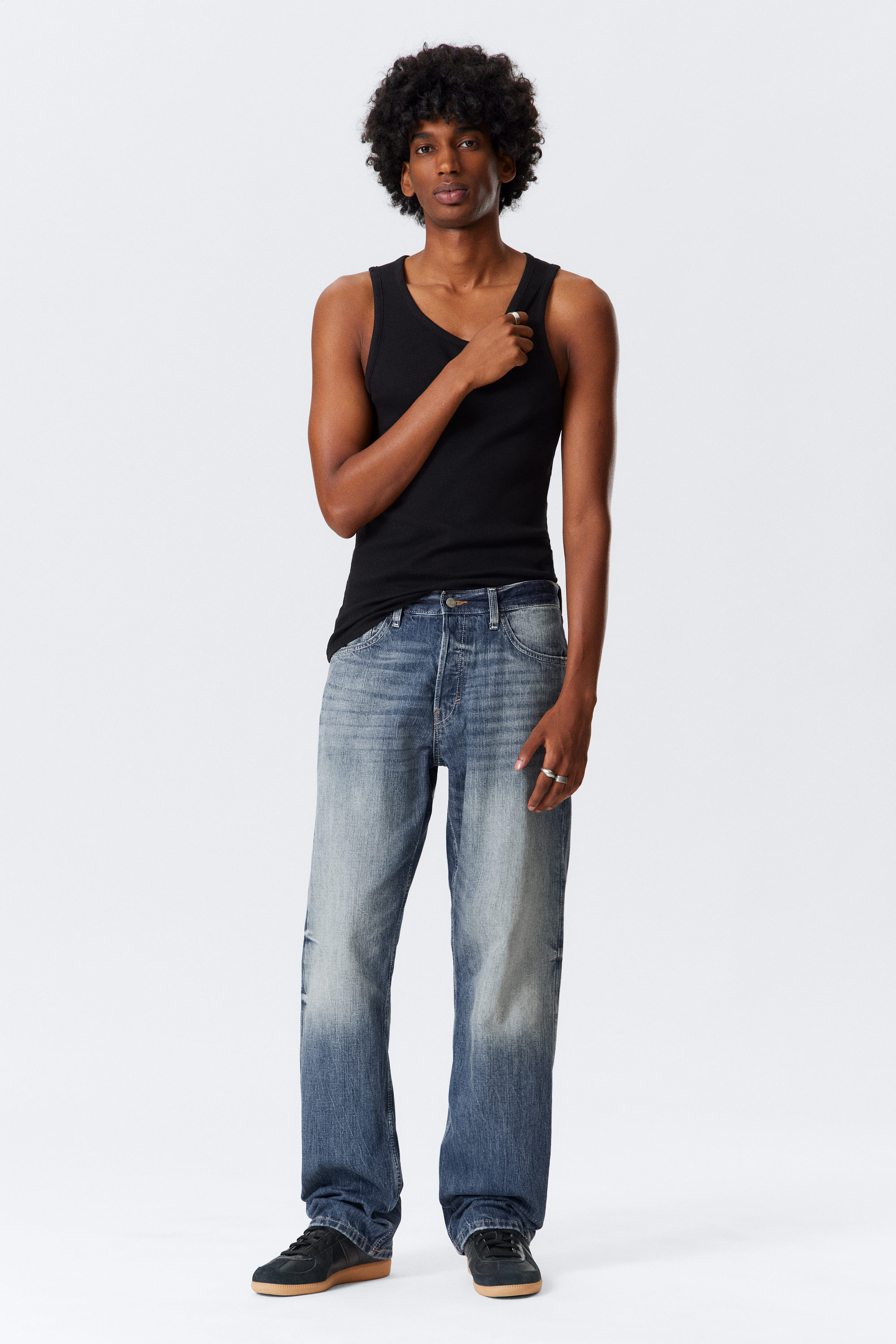 Board Blue - Medium Blue - Orbit Mid Rise Regular Straight Leg Jeans - 1