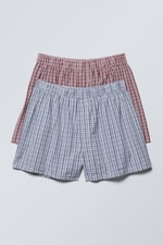 Purple Checks Blue Checks - 2-pack Boxer Shorts - 0