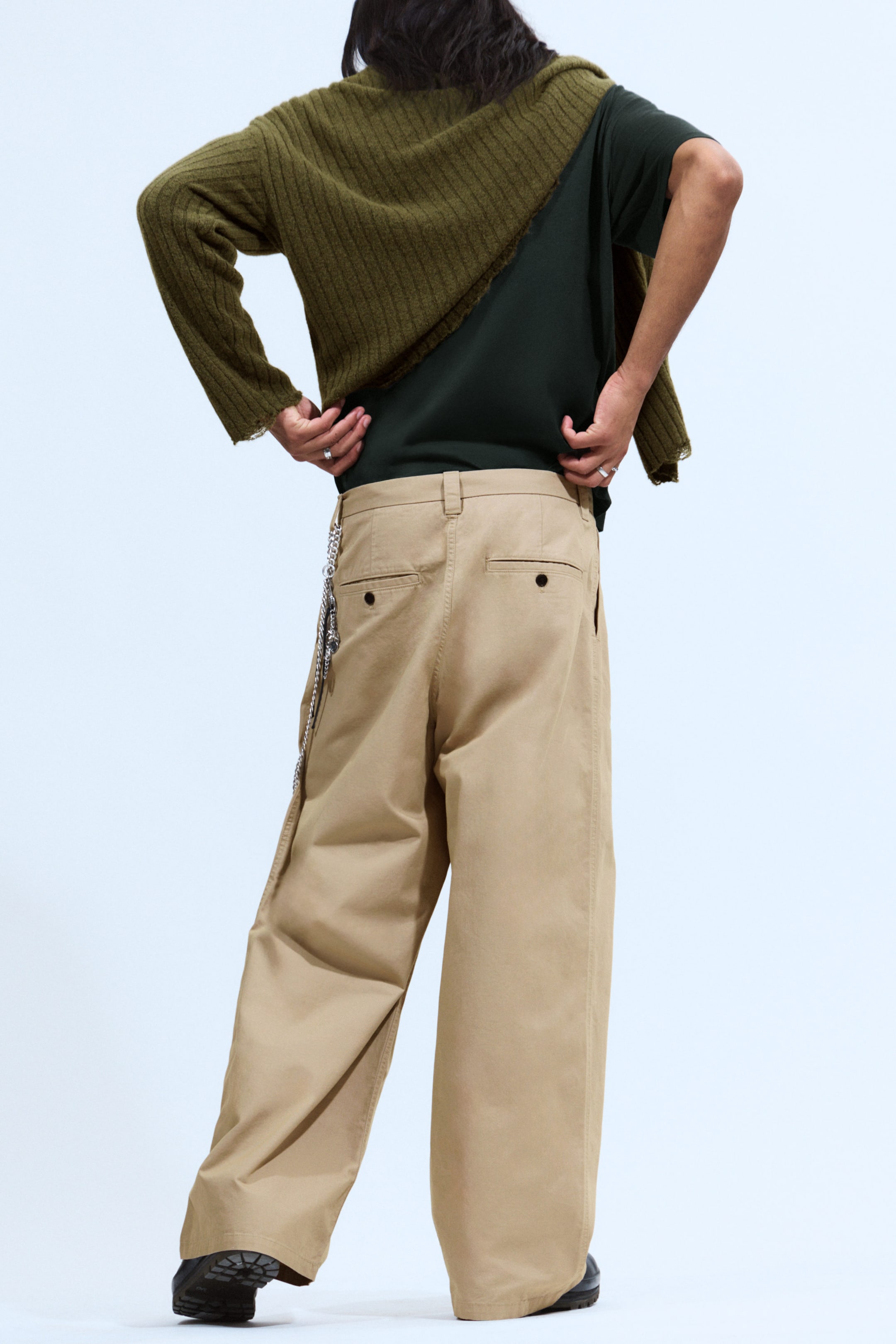 Beige - Otis Oversized Pleated Cotton Twill Chinos - 4
