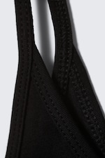 Black - Slim Strap Tank Top - 1
