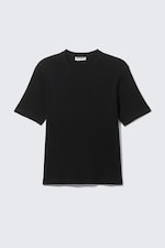 Black - Classic Slim Ribbed Cotton T-shirt - 4