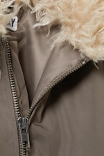 Dark Mole - Faux Fur Collar Bomber Jacket - 1