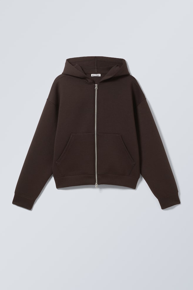 Felpa Simon in scuba con cappuccio e cerniera - Marrone scuro/Verde kaki polvere chiaro/Nero/Grigio mélange/Grigio chiaro mélange/Talpa polvere chiara/Verde scuro - 1