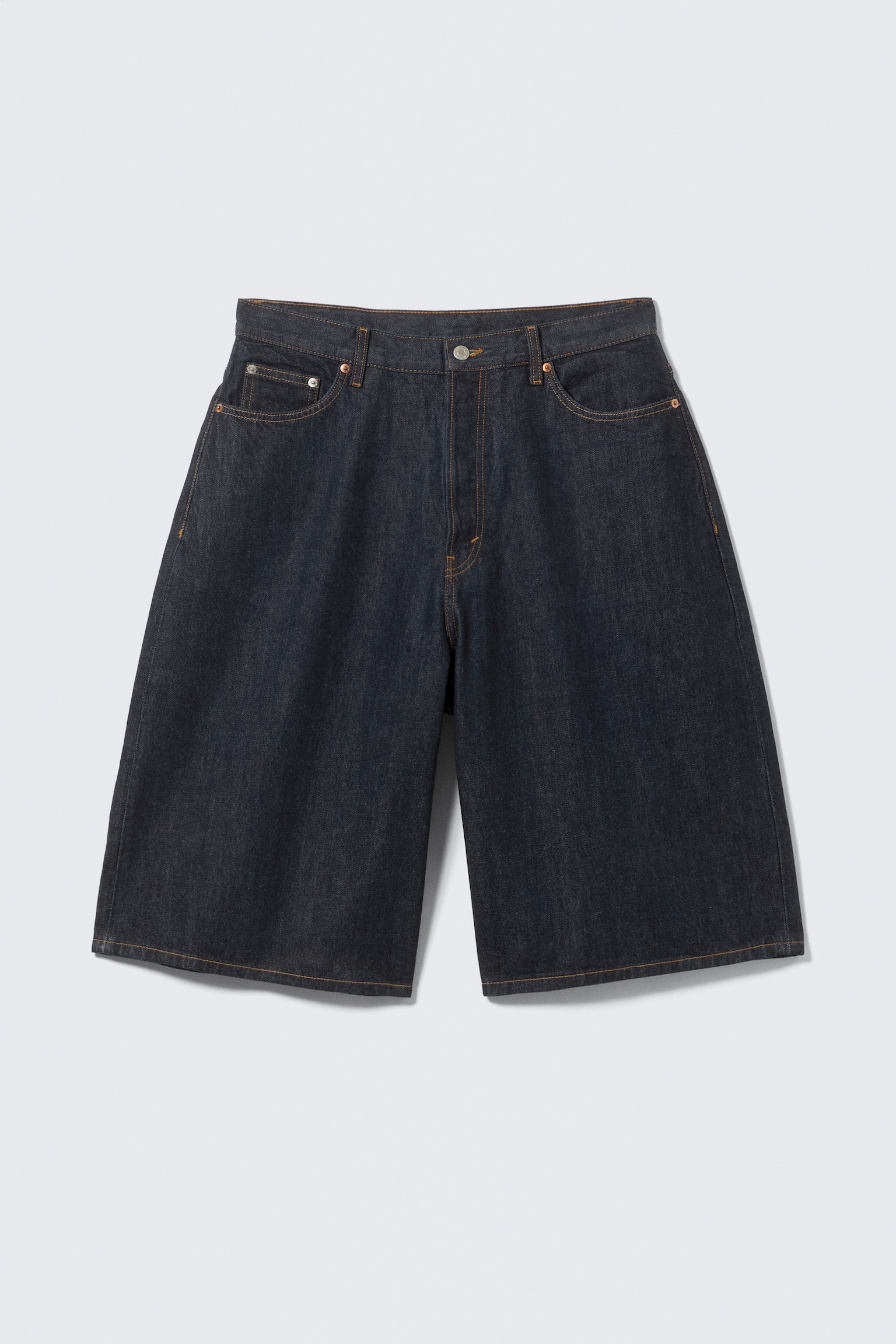 Void középmagas derekú bő hosszú farmer rövidnadrág - Blue Rinse - Sötétkék/Törtfehér - Fehér/Mézkék - Világoskék/Ghost Blue - Világoskék - 2