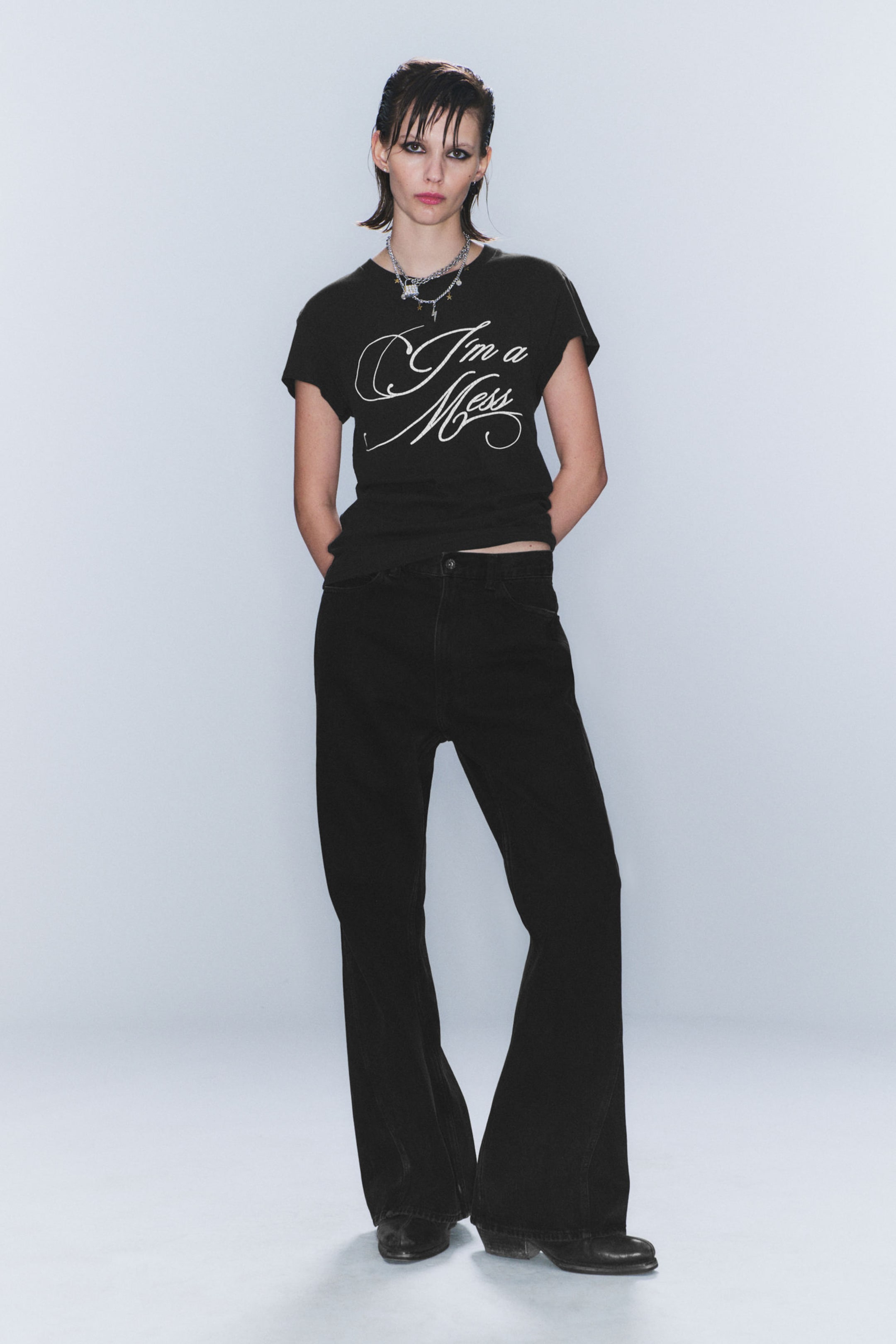 Washed Black - CM x LB Boo Bootleg Washed Black Unisex Jeans - 3