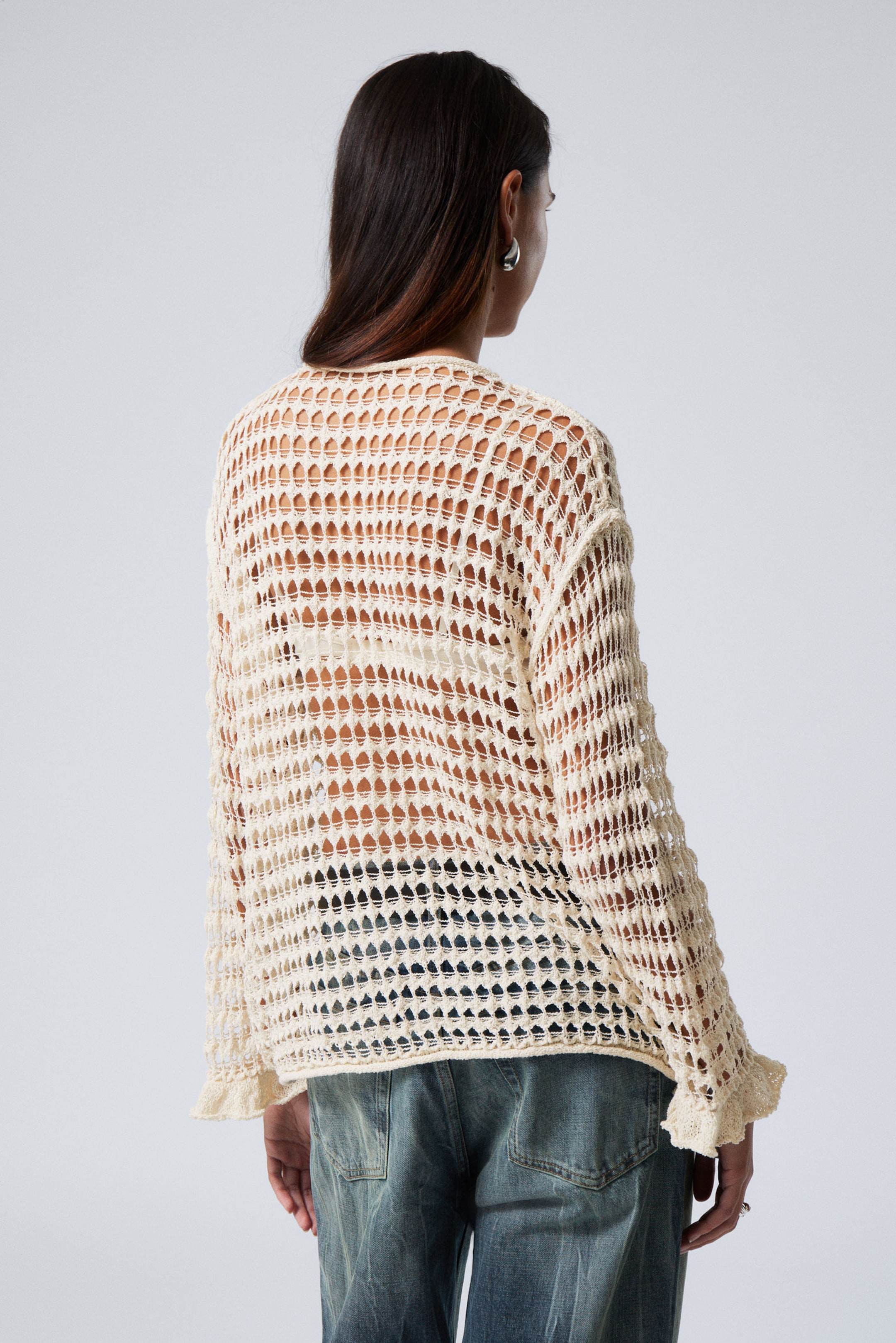 Off-white - Loose Fit Open-Knit Sweater - 2