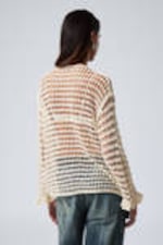 Off-white - Loose Fit Open-Knit Sweater - 2