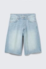 Kimberley Blue - Light Blue - Astro Mid Rise Loose Baggy Denim Shorts - 7
